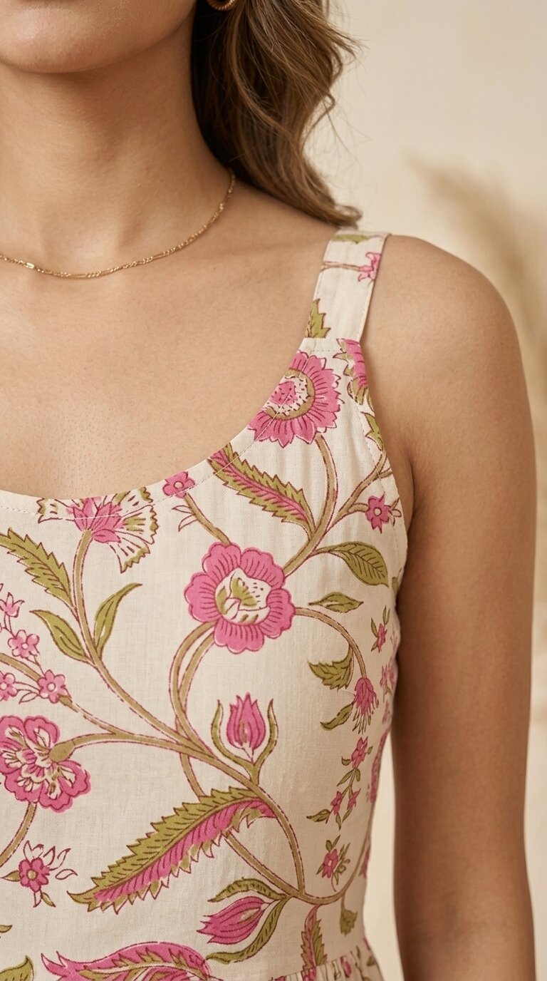 Cotton A-line Floral Kurti