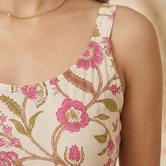 Cotton A-line Floral Kurti