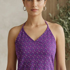 Cotton Halter neck Back tie-ups Kurti
