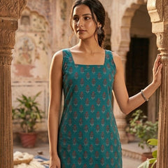 Women Cotton Square Neck Kurti