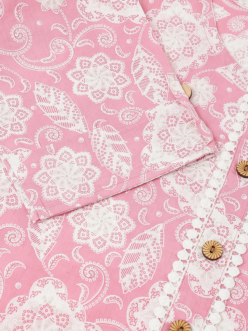 EthniFlair Floral Printed Round Neck Straight Kurta6