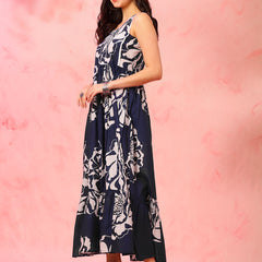 EthniFlair Floral Print Fit & Flare Maxi Dress
