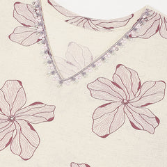 EthniFlair Floral Printed V-Neck Straight Kurta