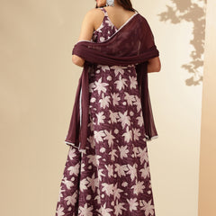 EthniFlair Floral Printed Floral Anarkali Kurta with Dupatta