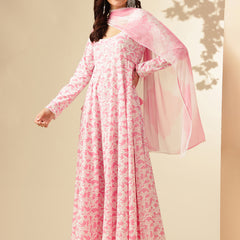 EthniFlair Floral Printed Floral Anarkali Kurta with Dupatta