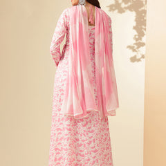 EthniFlair Floral Printed Floral Anarkali Kurta with Dupatta