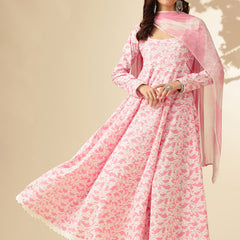 EthniFlair Floral Printed Floral Anarkali Kurta with Dupatta