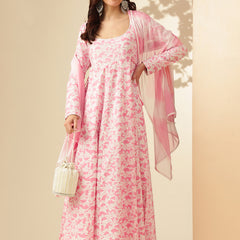EthniFlair Floral Printed Floral Anarkali Kurta with Dupatta
