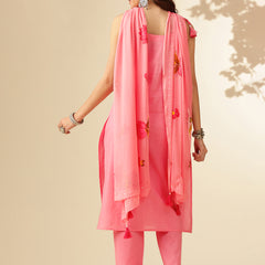 EthniFlair Floral Phulkari Kurti with Pyjamas & Dupatta