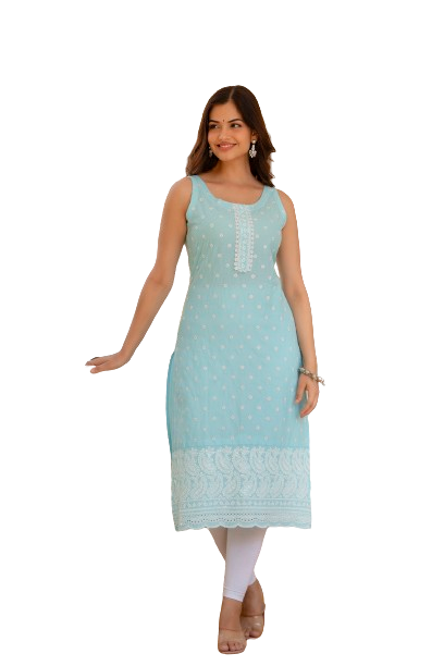 EthniFlair Ethnic Motifs Printed Sequinned Floral Kurta