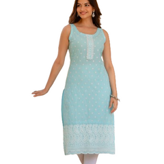 EthniFlair Ethnic Motifs Printed Sequinned Floral Kurta
