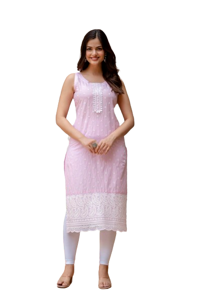 EthniFlair Ethnic Motifs Printed Sequinned Floral Kurta