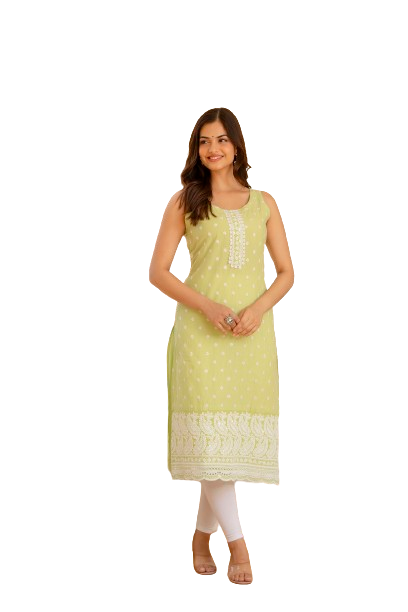 EthniFlair Ethnic Motifs Printed Sequinned Floral Kurta