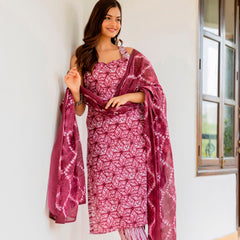 EthniFlair Floral Printed Kurta with Pyjamas & Dupatta