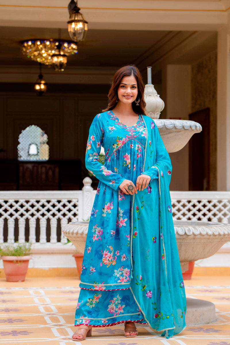 Women Embellished & Embroidered A-Line Kurta Set