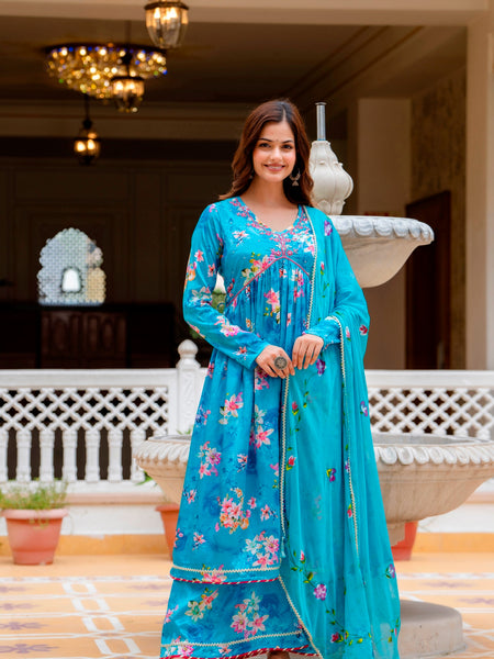 Women Embellished & Embroidered A-Line Kurta Set