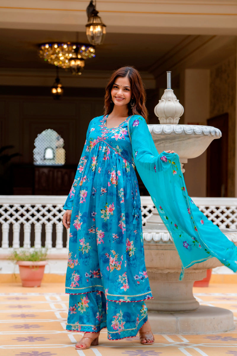 Women Embellished & Embroidered A-Line Kurta Set