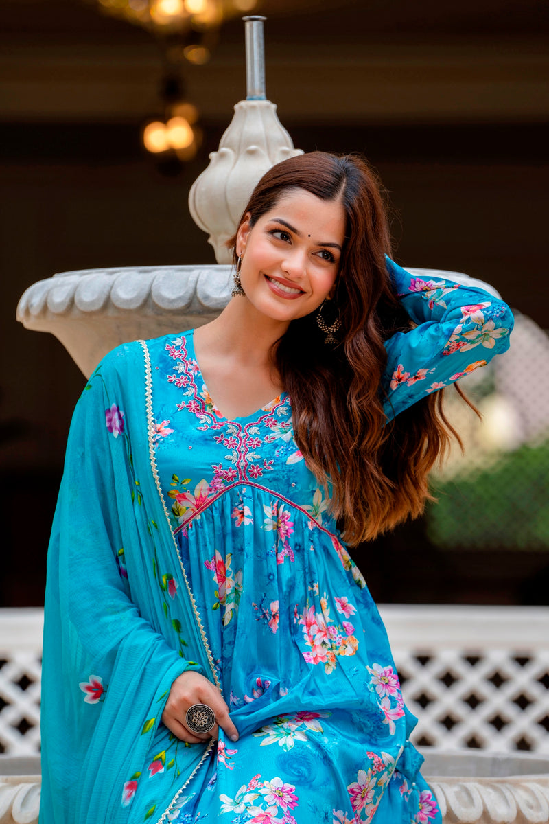 Women Embellished & Embroidered A-Line Kurta Set