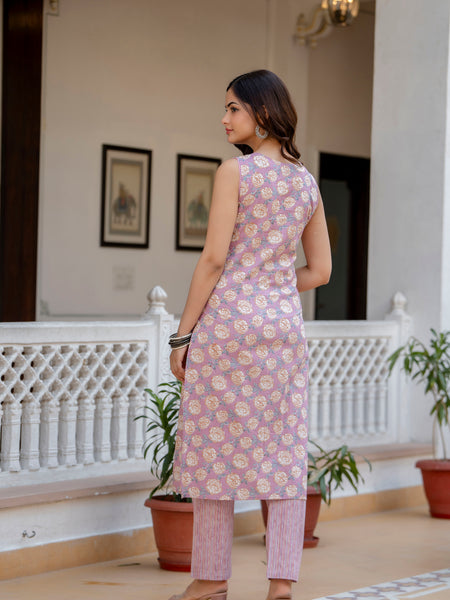 EthniFlair Floral Printed Kurta with Pyjamas & Dupatta