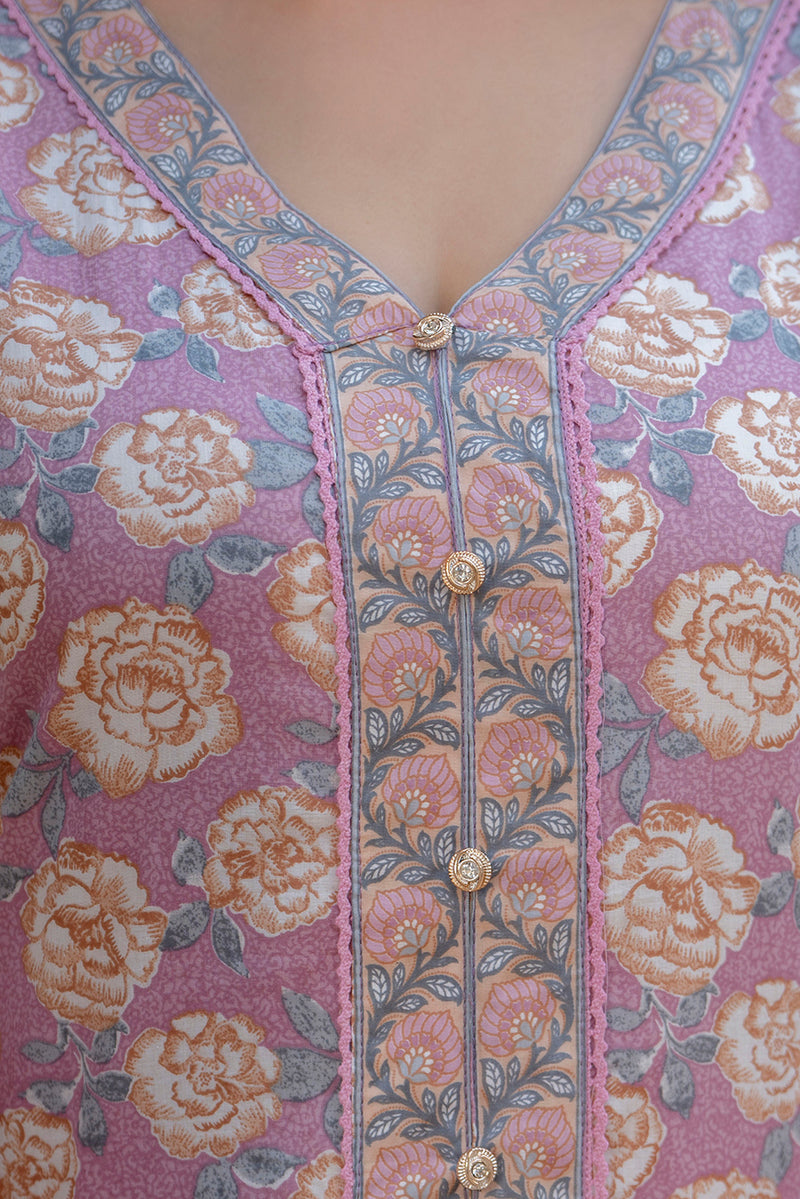 EthniFlair Floral Printed Kurta with Pyjamas & Dupatta