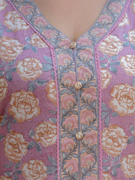 EthniFlair Floral Printed Kurta with Pyjamas & Dupatta