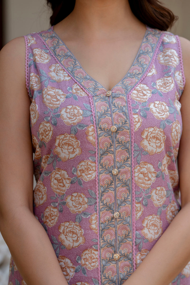 EthniFlair Floral Printed Kurta with Pyjamas & Dupatta