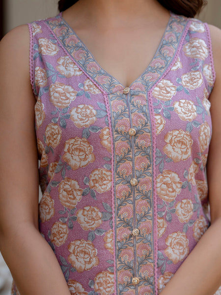 EthniFlair Floral Printed Kurta with Pyjamas & Dupatta