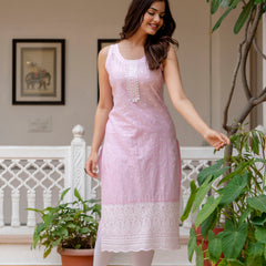 EthniFlair Ethnic Motifs Printed Sequinned Floral Kurta