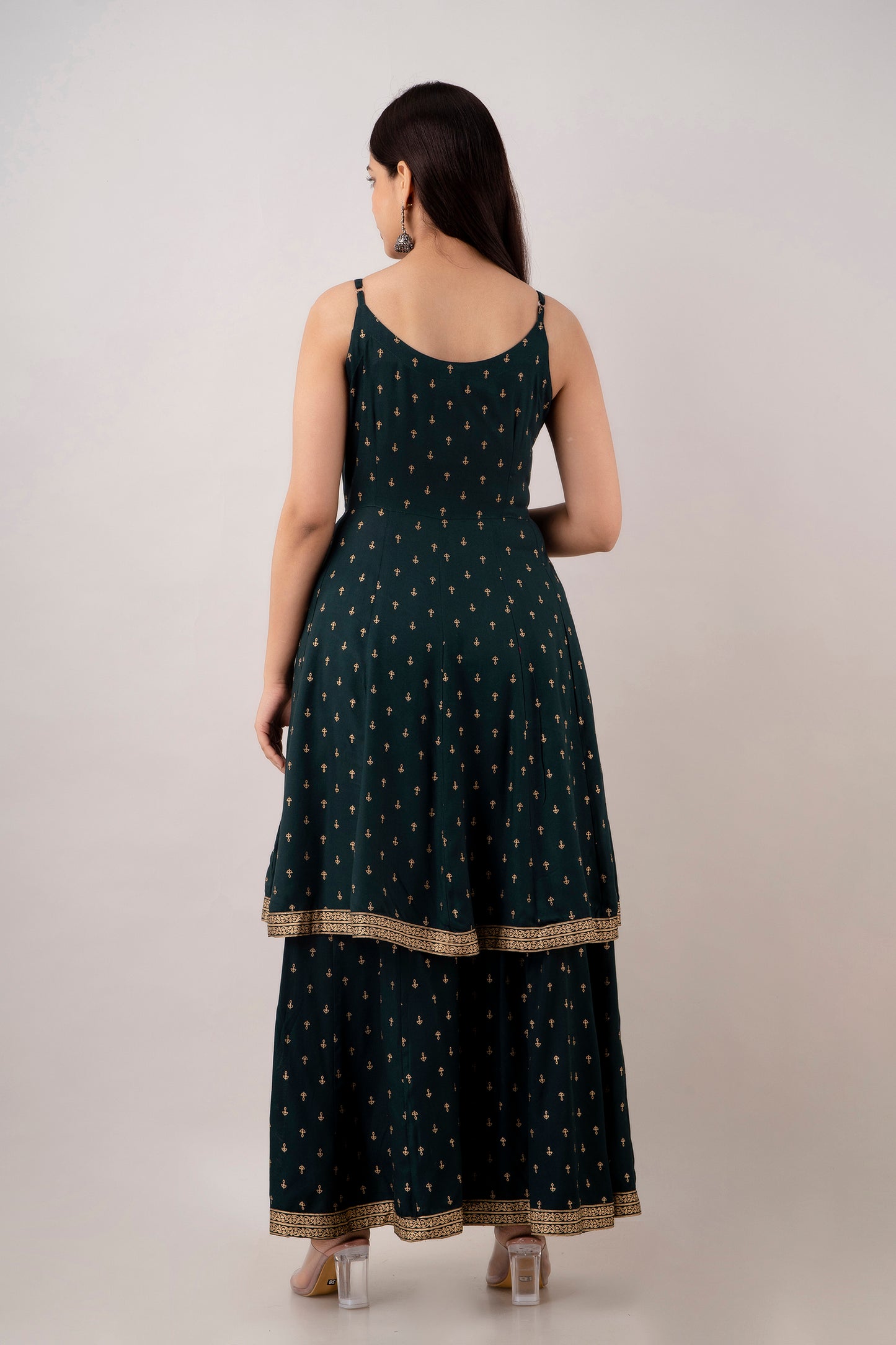 EthniFlair Women Floral Embroidered Kurta With Sharara & Dupatta