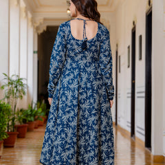 EthniFlair Floral Printed Empire Aari Work Kurta with Pyjamas & Dupatta