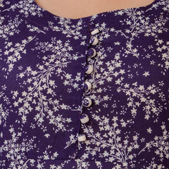 EthniFlair Floral Printed Empire Aari Work Kurta with Trousers & Dupatta