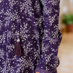 EthniFlair Floral Printed Empire Aari Work Kurta with Trousers & Dupatta