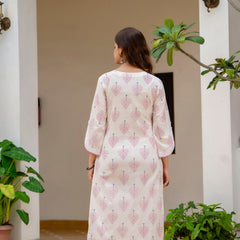 EthniFlair Floral Printed Aari Work Kurta with Palazzos & Dupatta
