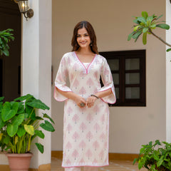 EthniFlair Floral Printed Aari Work Kurta with Palazzos & Dupatta