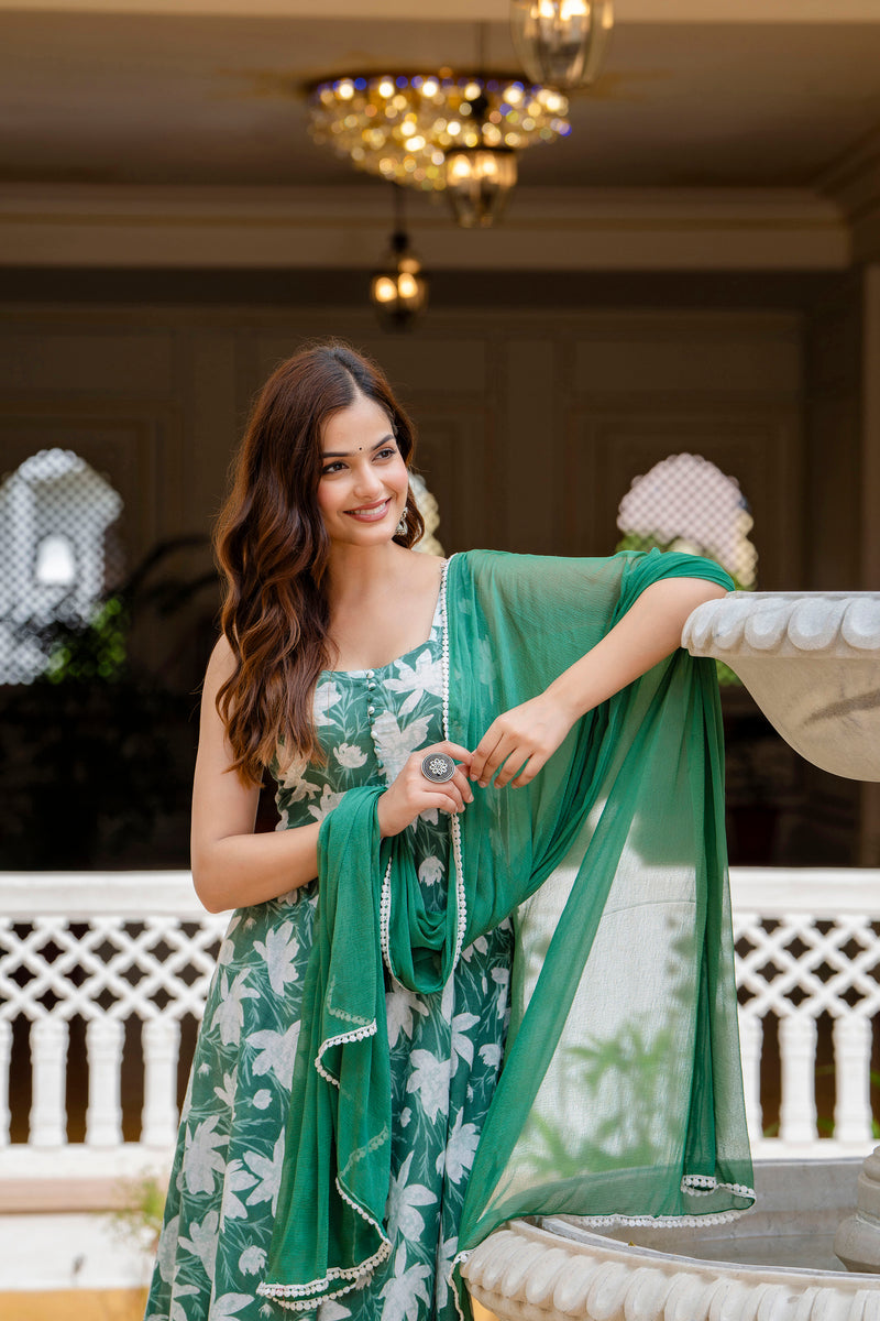 EthniFlair Floral Printed Floral Anarkali Kurta