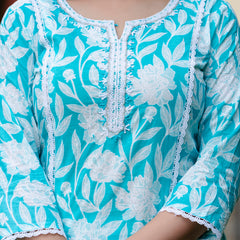 EthniFlair Floral Embroidered Aari Work Kurta with Pyjamas & Dupatta