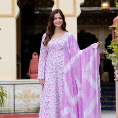 EthniFlair Floral Printed Floral Anarkali Kurta