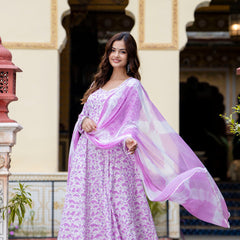 EthniFlair Floral Printed Floral Anarkali Kurta