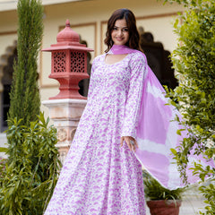 EthniFlair Floral Printed Floral Anarkali Kurta
