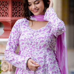 EthniFlair Floral Printed Floral Anarkali Kurta