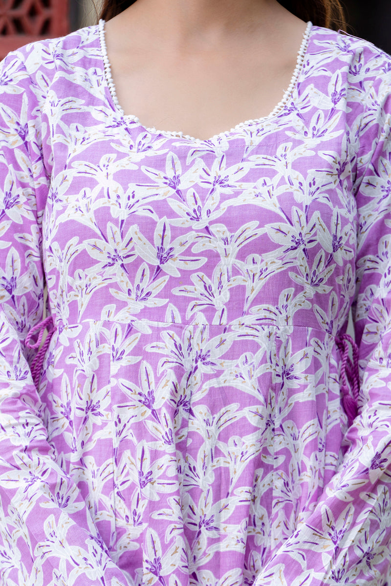 EthniFlair Floral Printed Floral Anarkali Kurta