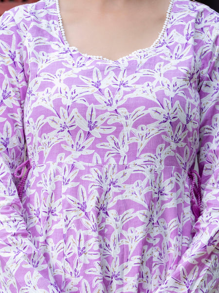 EthniFlair Floral Printed Floral Anarkali Kurta