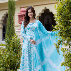 EthniFlair Floral Printed Floral Anarkali Kurta