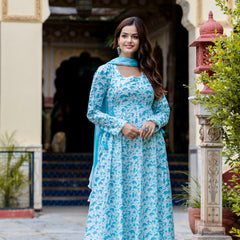 EthniFlair Floral Printed Floral Anarkali Kurta