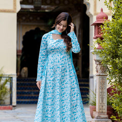 EthniFlair Floral Printed Floral Anarkali Kurta
