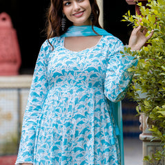 EthniFlair Floral Printed Floral Anarkali Kurta
