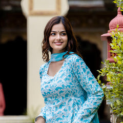 EthniFlair Floral Printed Floral Anarkali Kurta