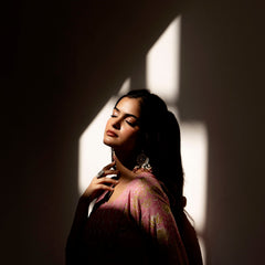 EthniFlair Floral Printed Panelled Aari Work Kurta with Trousers & Dupatta