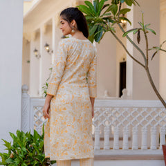EthniFlair Floral Yoke Design Aari Work Kurta with Palazzos & Dupatta