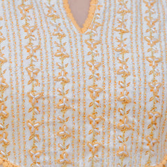 EthniFlair Floral Yoke Design Aari Work Kurta with Palazzos & Dupatta